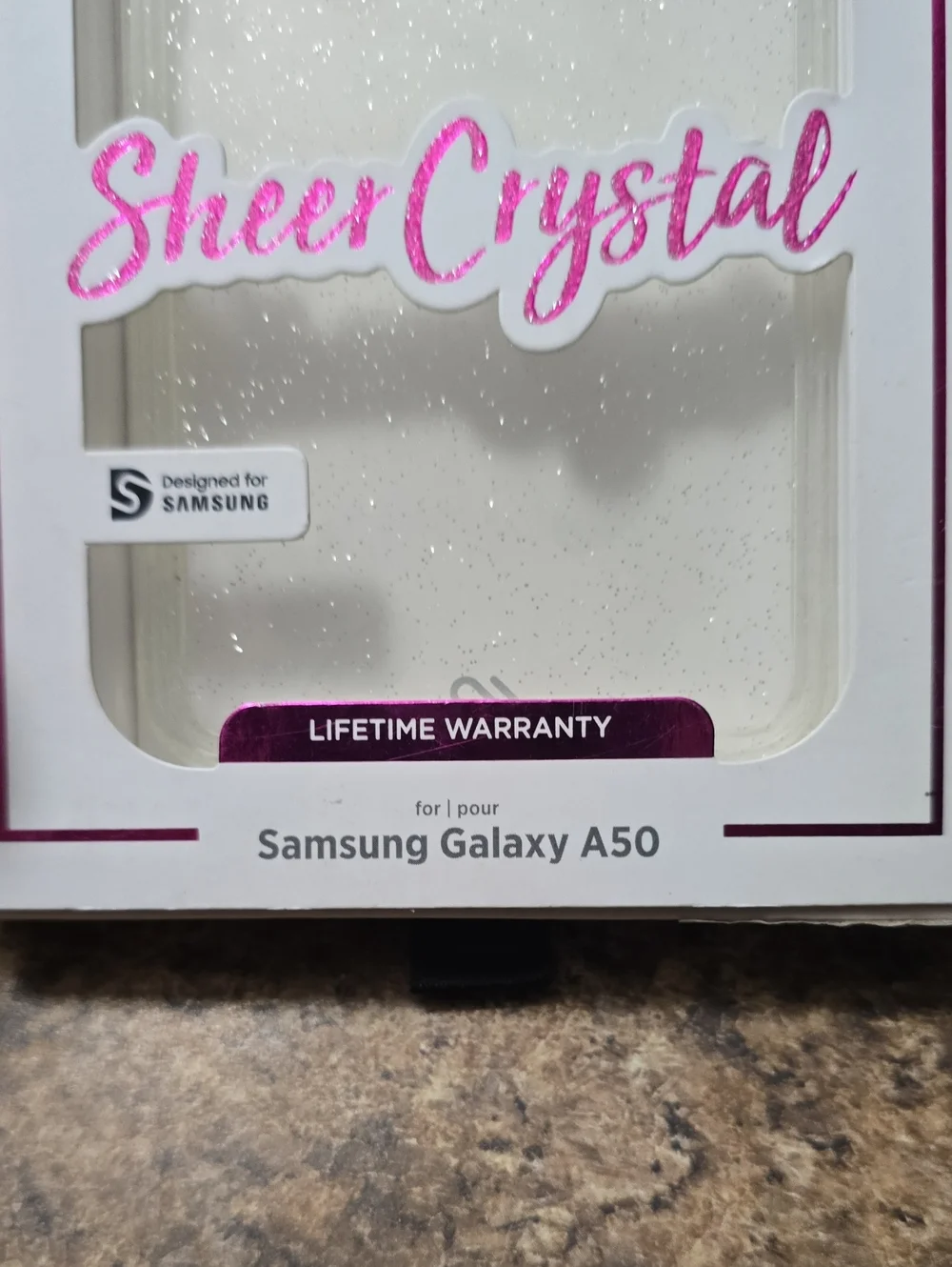 case-mate Sheer Crystal Clear Sparkle Phone Case - Clear with Silver Glitter NWT